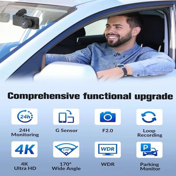 3 Cameras Vehicle Blackbox DVR Full HD 1080 recorder new in box - Picture 3 of 7